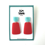 Oorbellen Anne Turkoois Rood