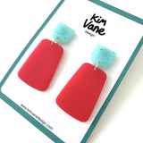 Oorbellen Anne Turkoois Rood