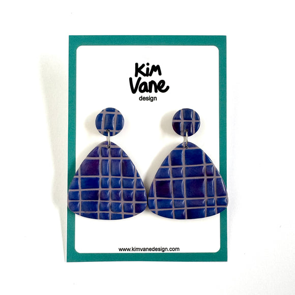 Oorbellen Floor Grid Blauw