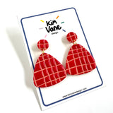 Oorbellen Floor Grid Rood