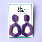 Marli Oorbellen Paars Glitter