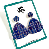 Oorbellen Floor Grid Blauw