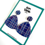 Oorbellen Floor Grid Blauw