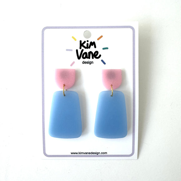 Oorbellen Anne Roze Lichtblauw