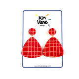 Oorbellen Floor Grid Rood