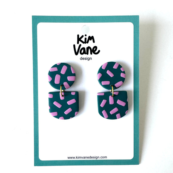 Oorbellen Aline Groen Roze