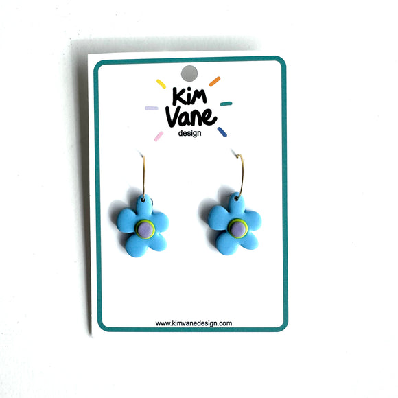 Oorbellen Bloem Blauw