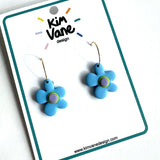 Oorbellen Bloem Blauw