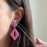 Karen Earrings Red Purple