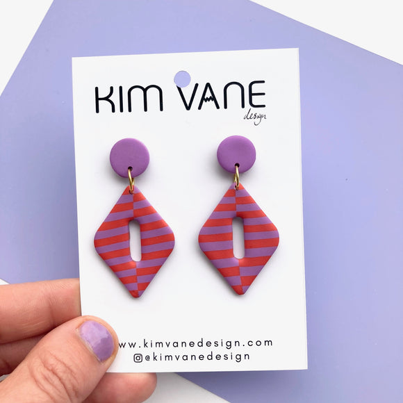 Karen Earrings Red Purple