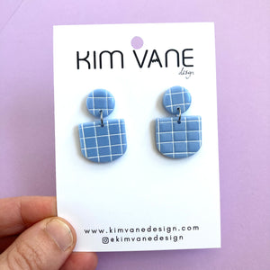 Tile Earrings Blue